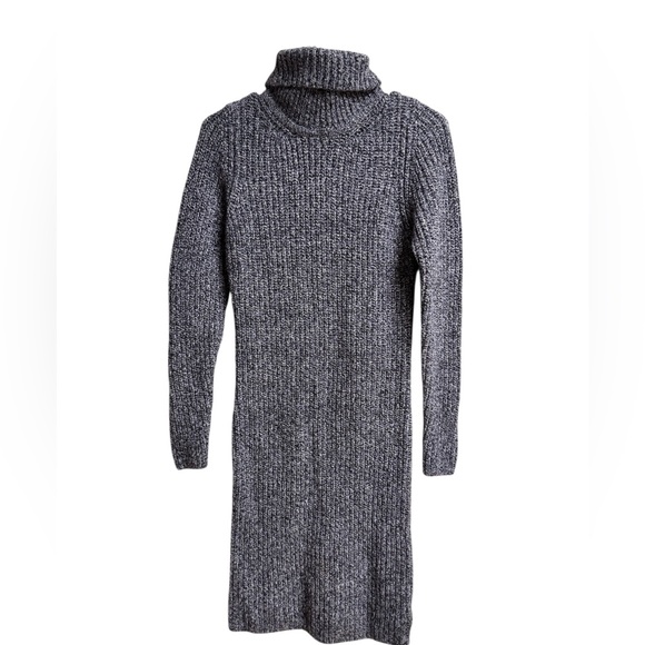 Michael Kors Sweater Dress Women M Gray Marled Turtleneck Wool Alpaca Blend - Picture 1 of 5
